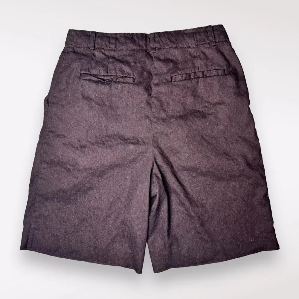 High-Waisted Linen Blend Shorts Size 2 - Image 5