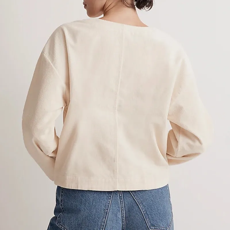 NWT Madewell Sz S Val Waffle-Knit Relaxed V-Neck Top in Deep Purple - Image 9