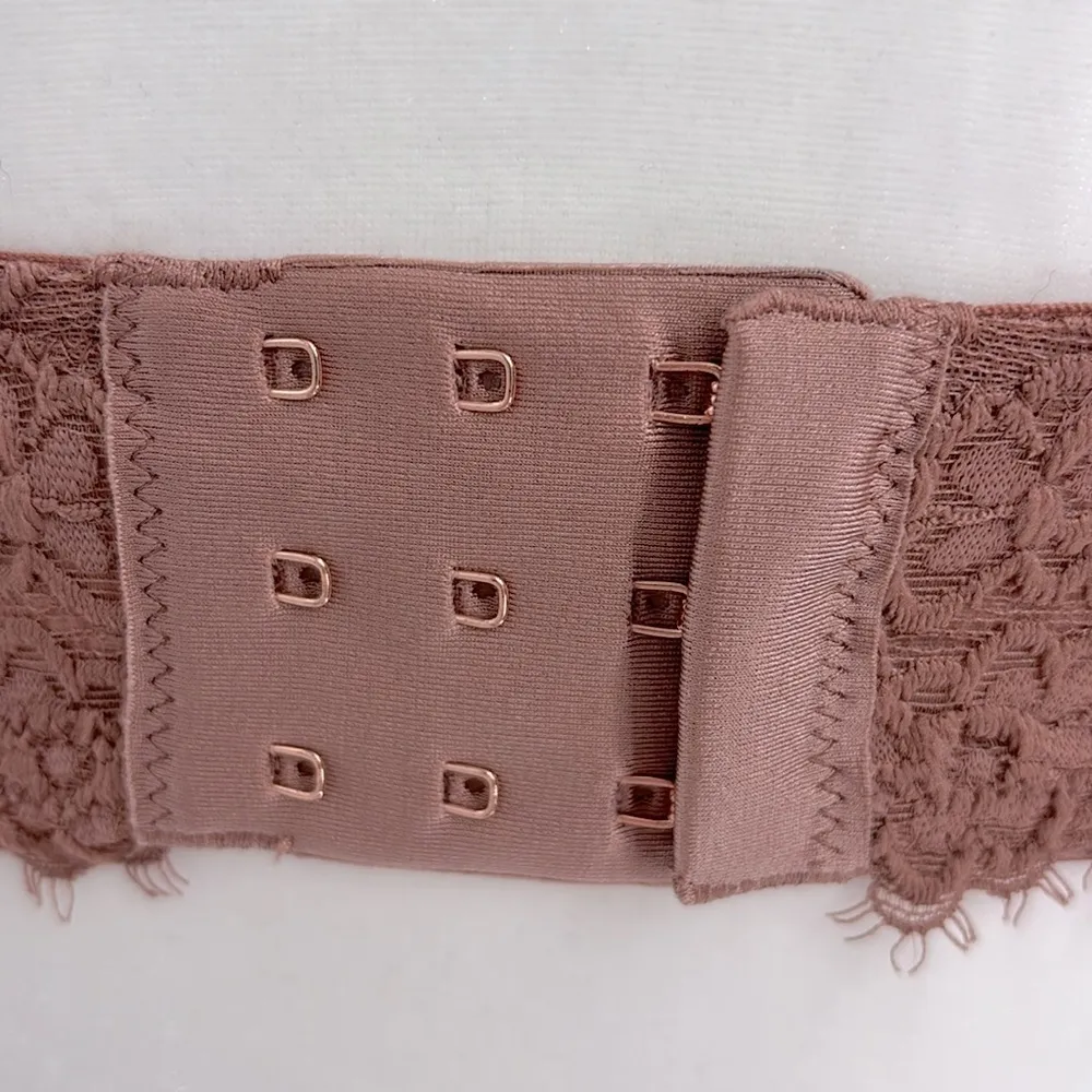 Aerie Real Power Plunge Push Up Mauve Eyelash Lace Bra Women’s Size 34D - Image 10