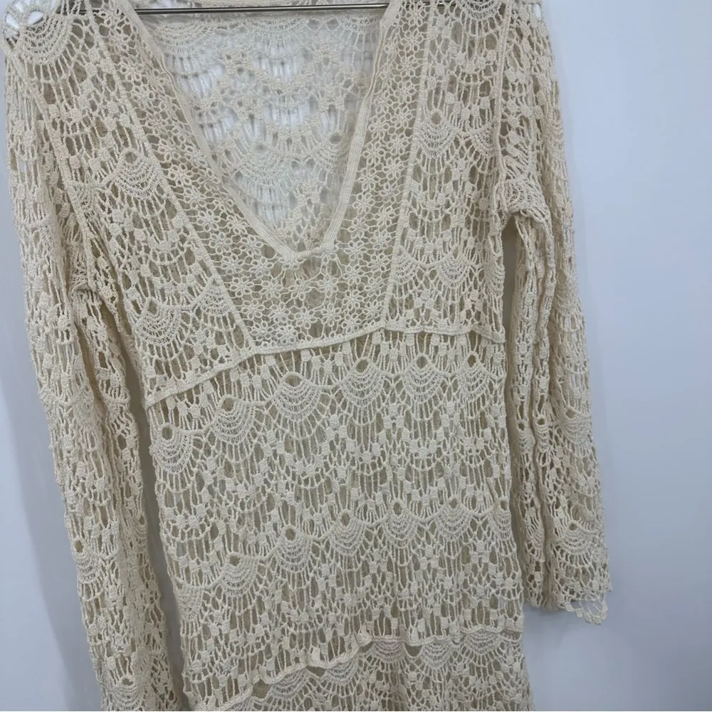 Vintage Y2K Boho Lace Duster Blouse Size Medium Fairycore Whimsical Early 2000s - Image 3