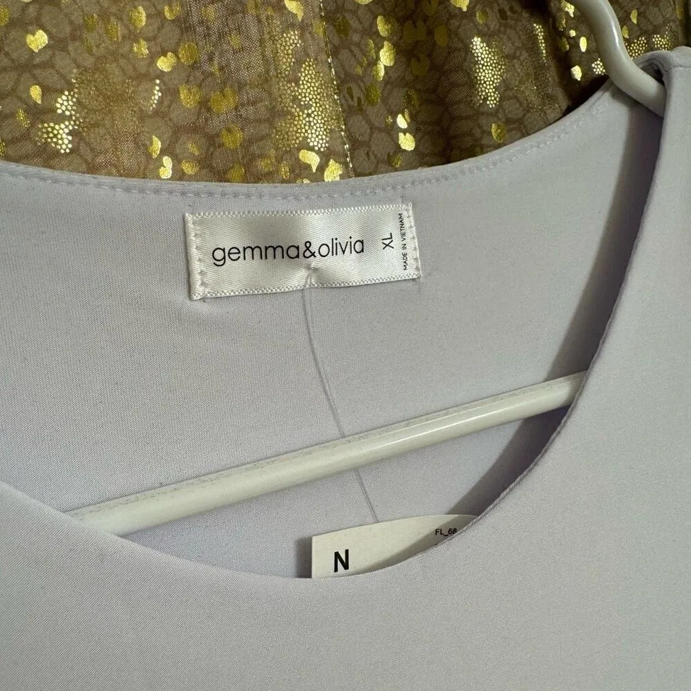Gemma & Olivia White Smooth Stretchy Body Contour Tank Top XL NWT - Image 4