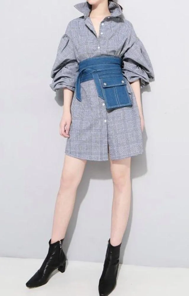 Indonesian Designer unisex funky utility style wrap denim belt Jakarta fashion Blue - Image 12