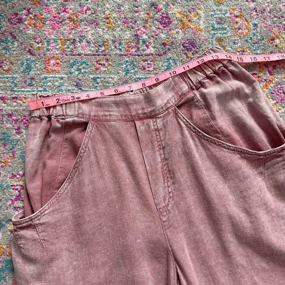 Free People High Road Barrel Leg Rose Pink High Rise Slouchy Pull-On Pants Small - Image 8