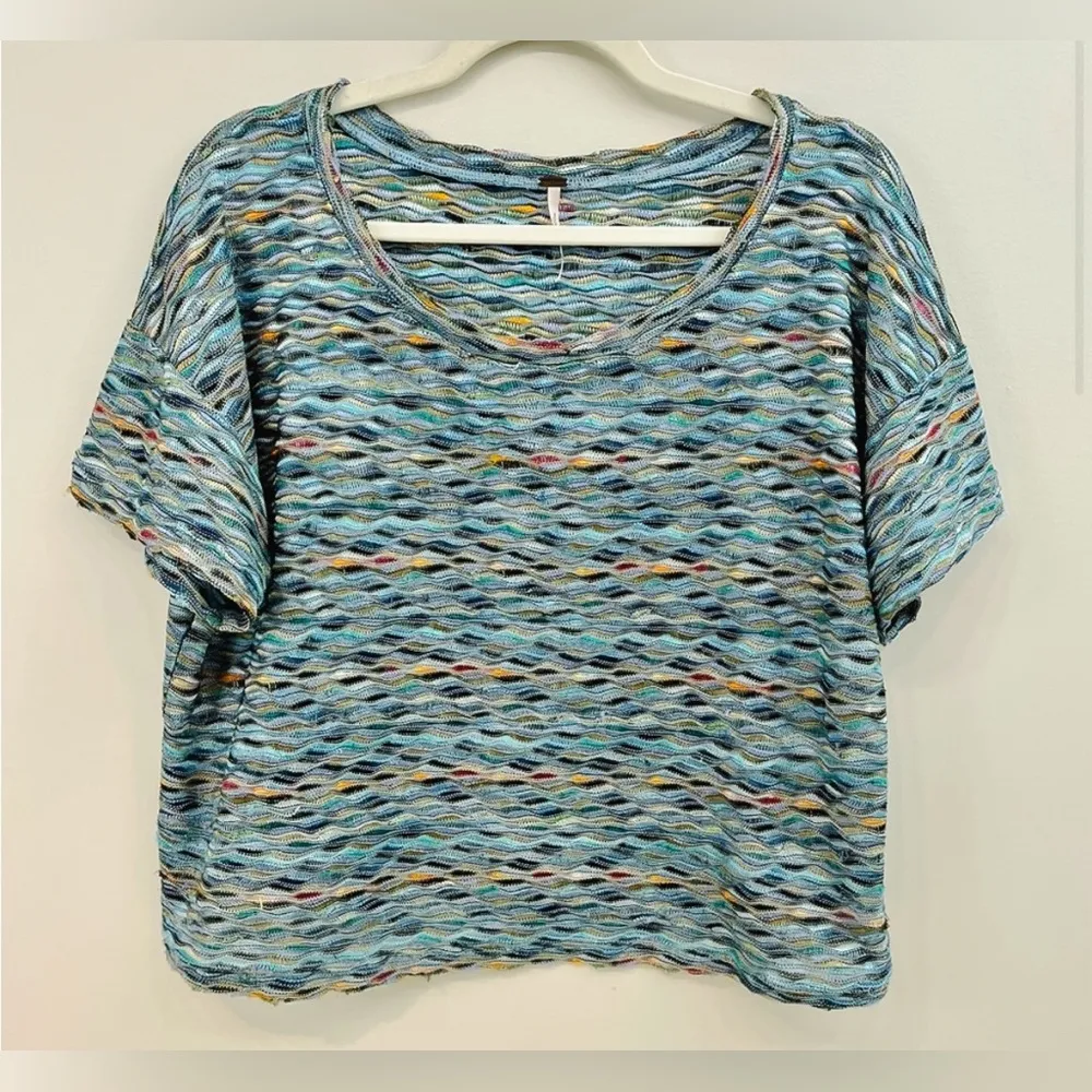 Free People Rainbow Wave Box Crop Top - Image 2