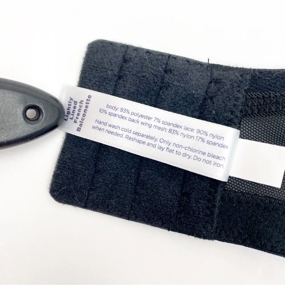 Cacique Lightly Lined French Balconette Bra Lace Pewter Black Shine 40DD - Image 8