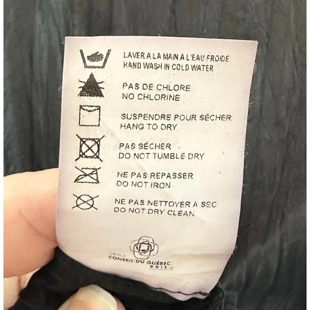 Joseph Ribkoff  Size 12 Black Blouse Jacket Waist Tie Zip Up Shimmer Vintage - Image 11