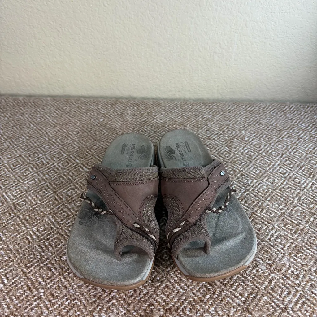 Merrell Hollyleaf Womens Taupe Leather Comfort Sz 8 Outdoor Beachy Closet Staple - Image 2