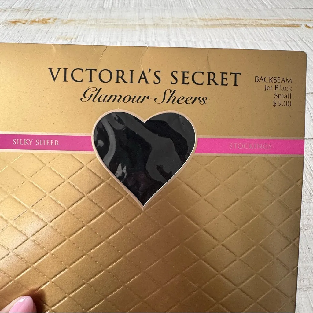 Vintage Victoria’s Secret Glamour Sheers Stockings NEW size Small Black Backseam - Image 3