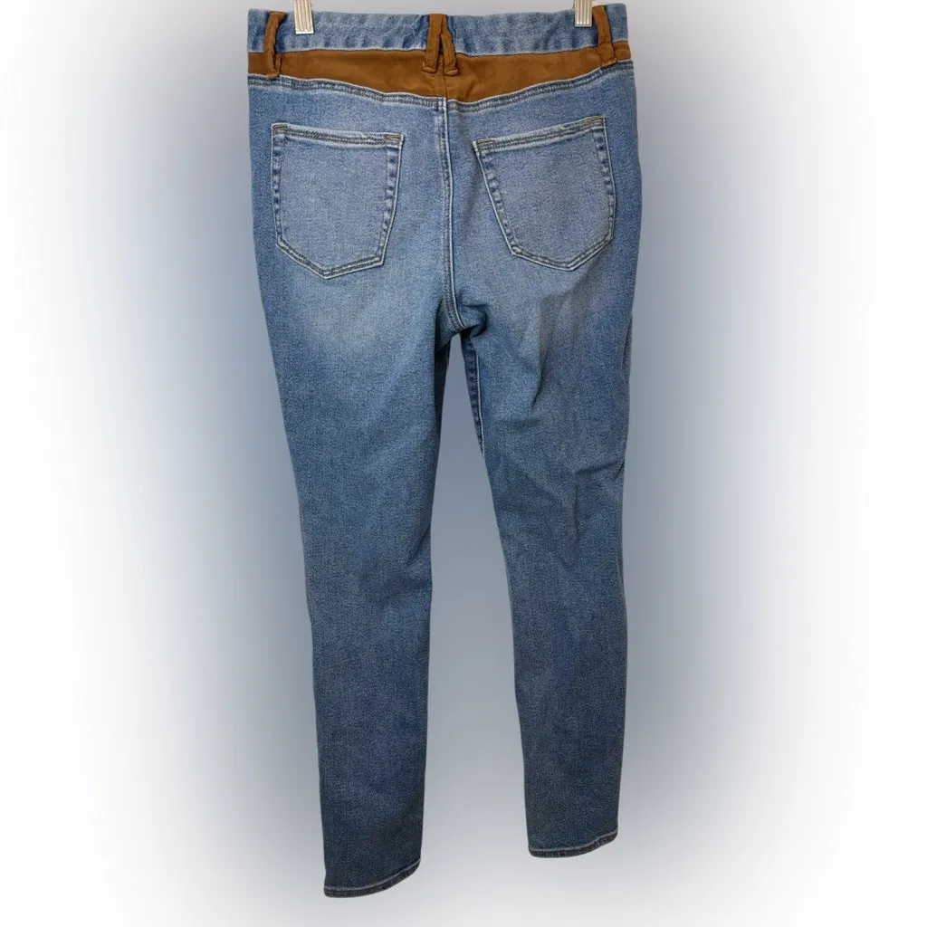 GOOD AMERICAN 8/29 Good Legs Indigo Suede Mixing Skinny Jeans Women - Image 2