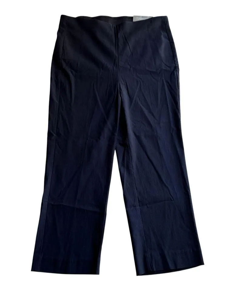 Chicos So Slimming Brigitte Straight Leg Ankle Cropped Pant Navy Blue Size 10 - Image 2