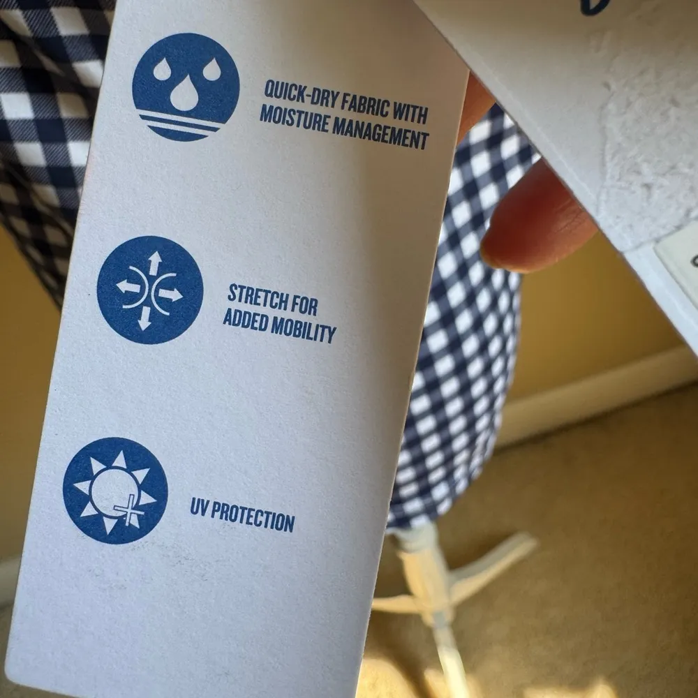 NWT Southern Tide Jennifer Gingham Performance Tank in Nautical Navy - Image 7