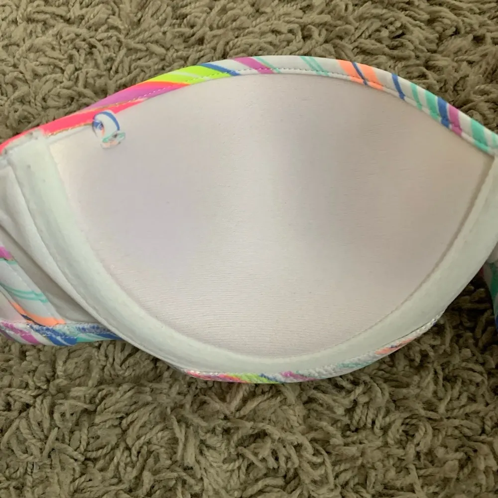 Victoria’s Secret 32C small bandeau rainbow striped bikini - Image 3