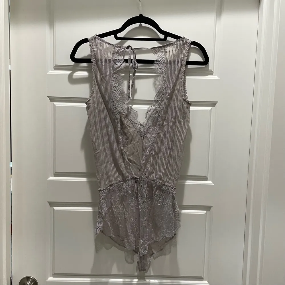Victoria's Secret Grey Lace Tie Back Romper Lingerie - Image 9