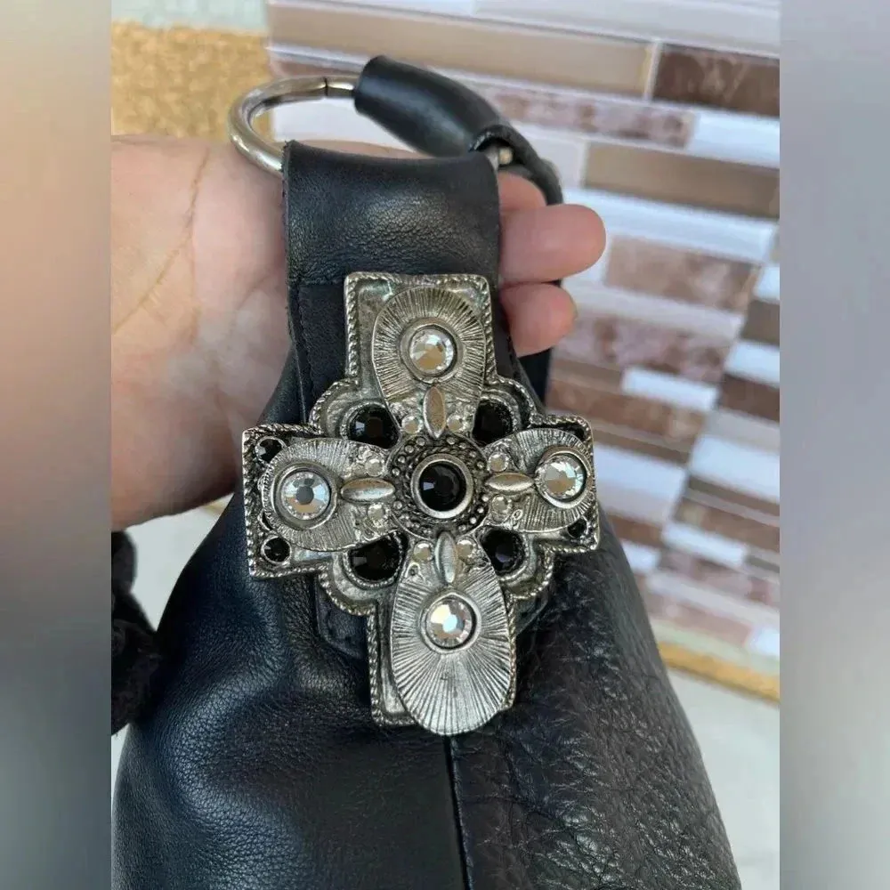 Leather rock usa black leather bag Black - Image 7