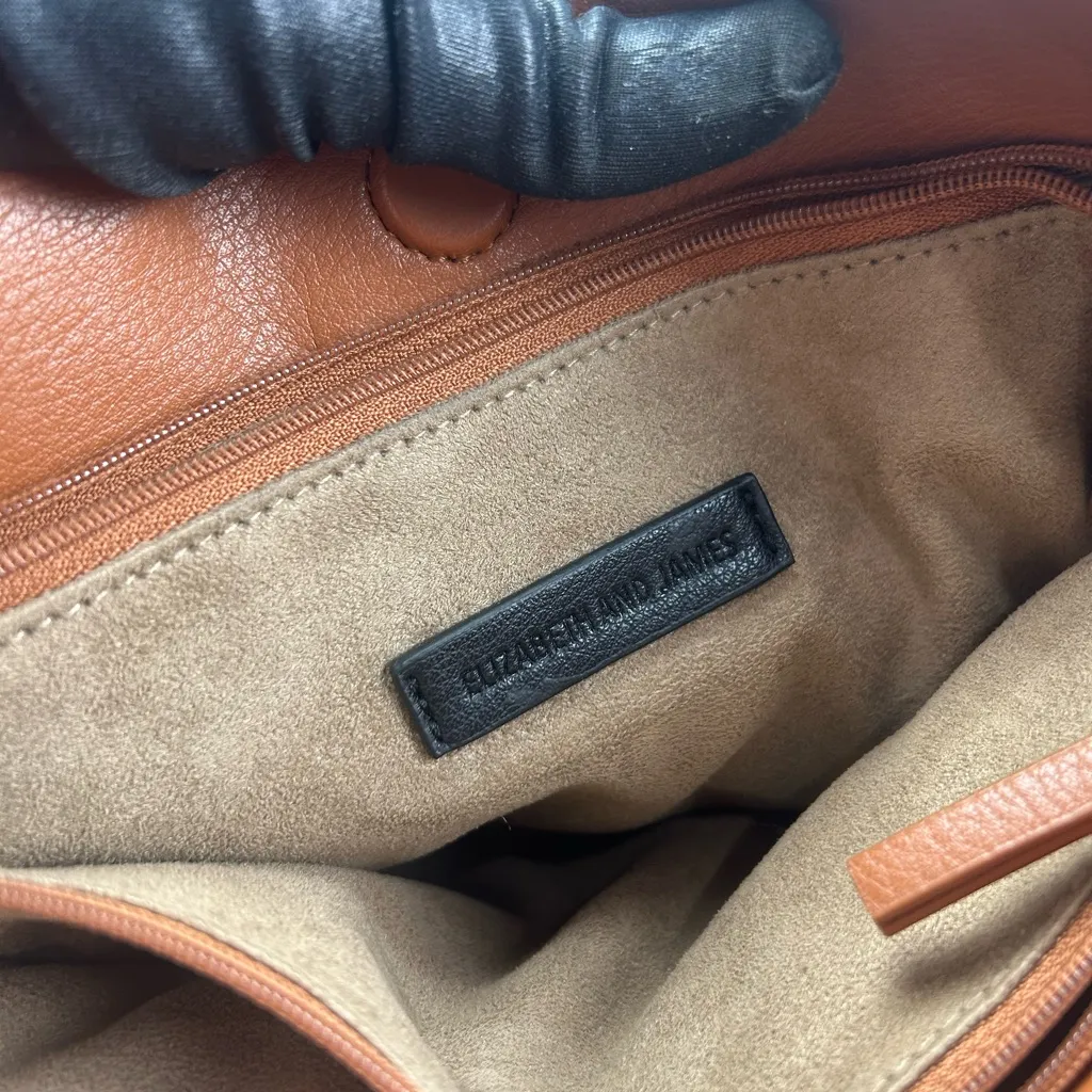 Elizabeth and James Elegant Brown Leather Shoulder Bag - Image 8