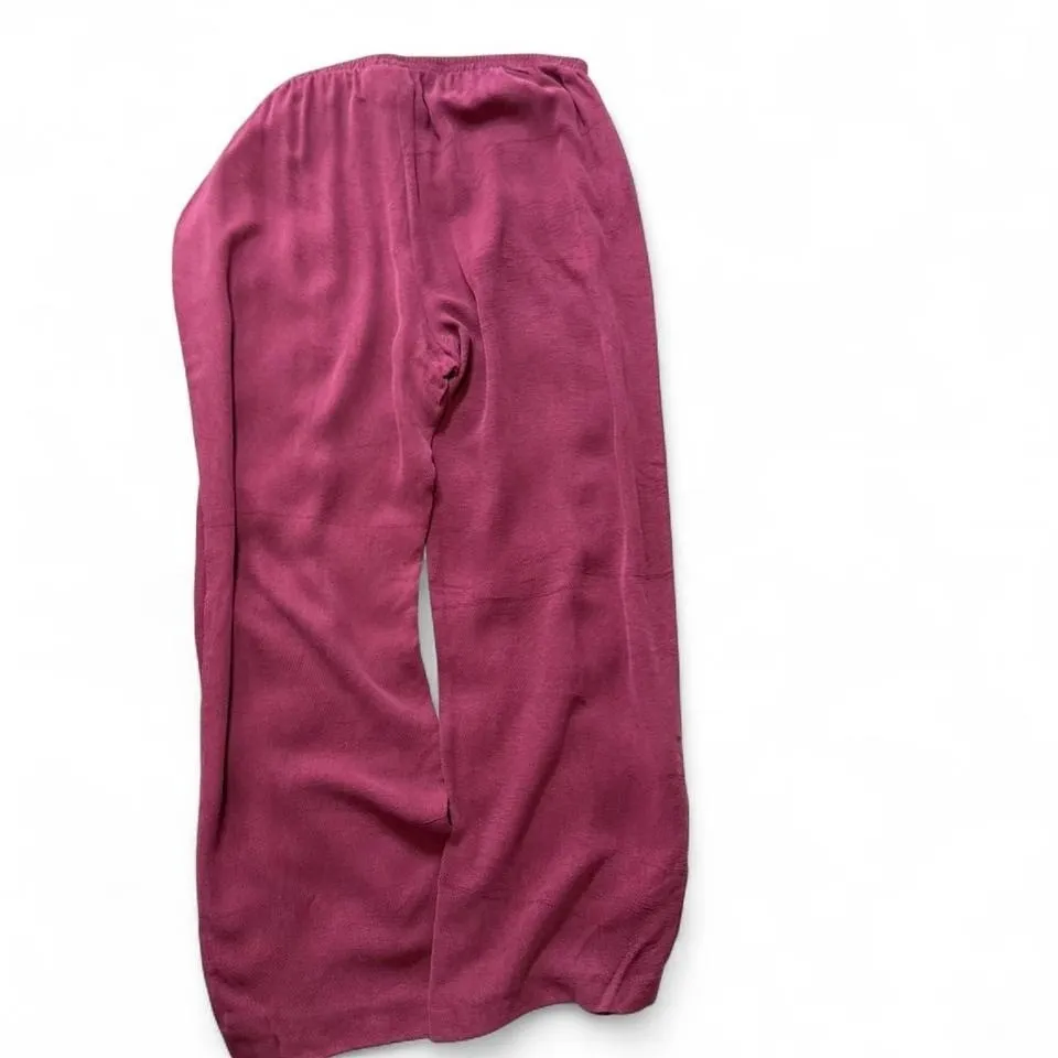 Vintage Dark Red Wide Leg Drawstring Pants Size XL - Image 2