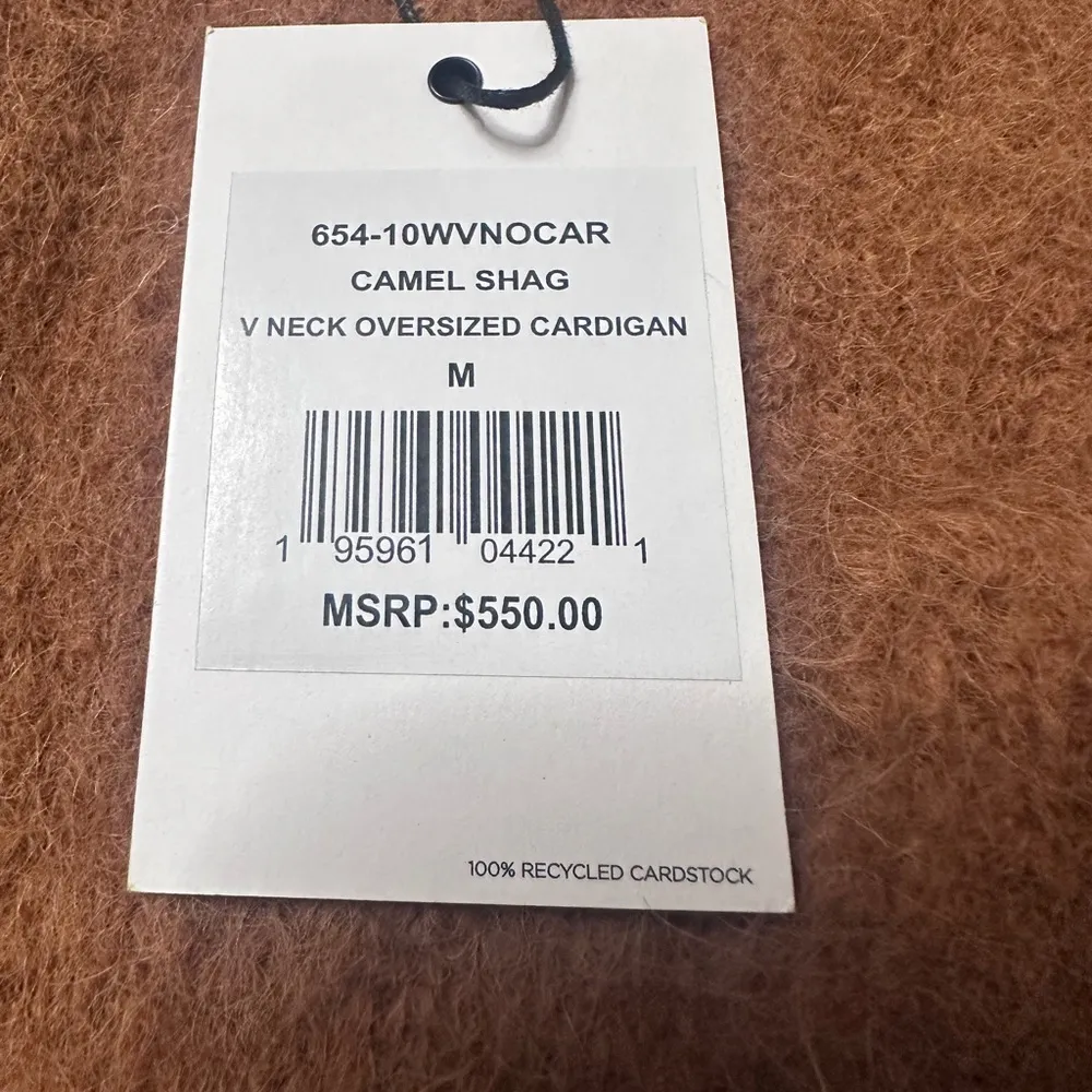 NWT  Oversized Alpaca-Blend Sweater Camel Shag Color Size Medium - Image 6