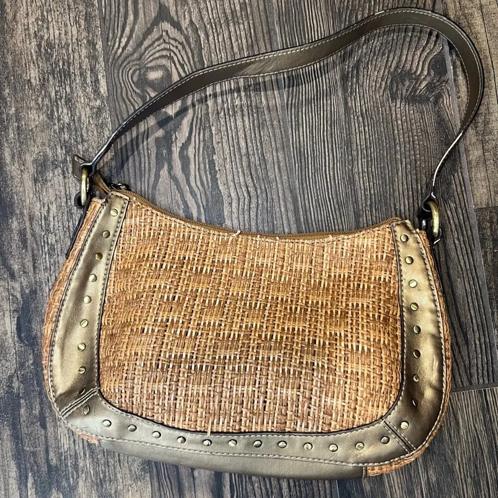 Fossil Leather and Woven Shoulder bag - Image 2