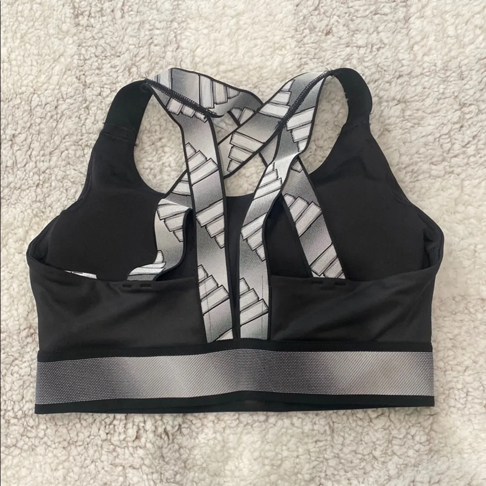 Adidas Black and Gray Sports Bra - Image 2