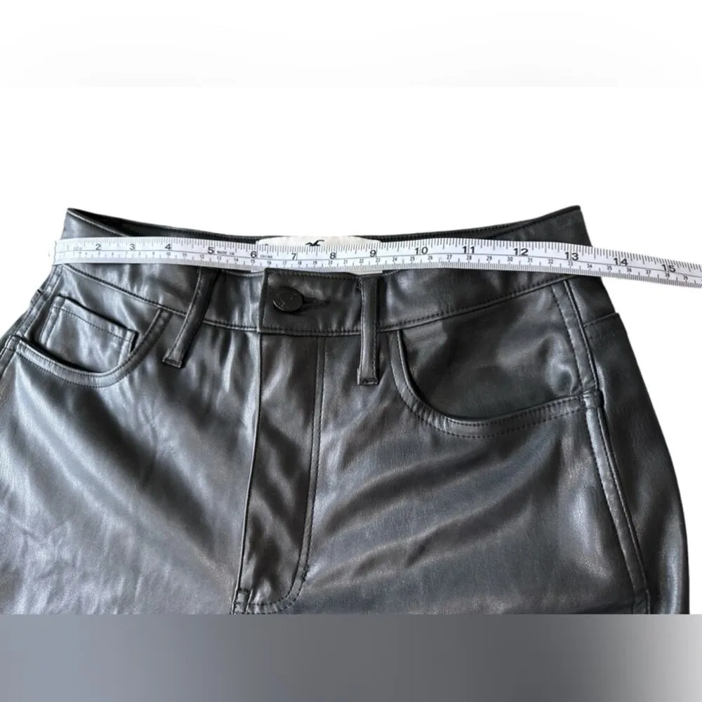 Women's Pants Black
Size W26 Vegan Leather Ultra
High Rise Flat Front - Image 9