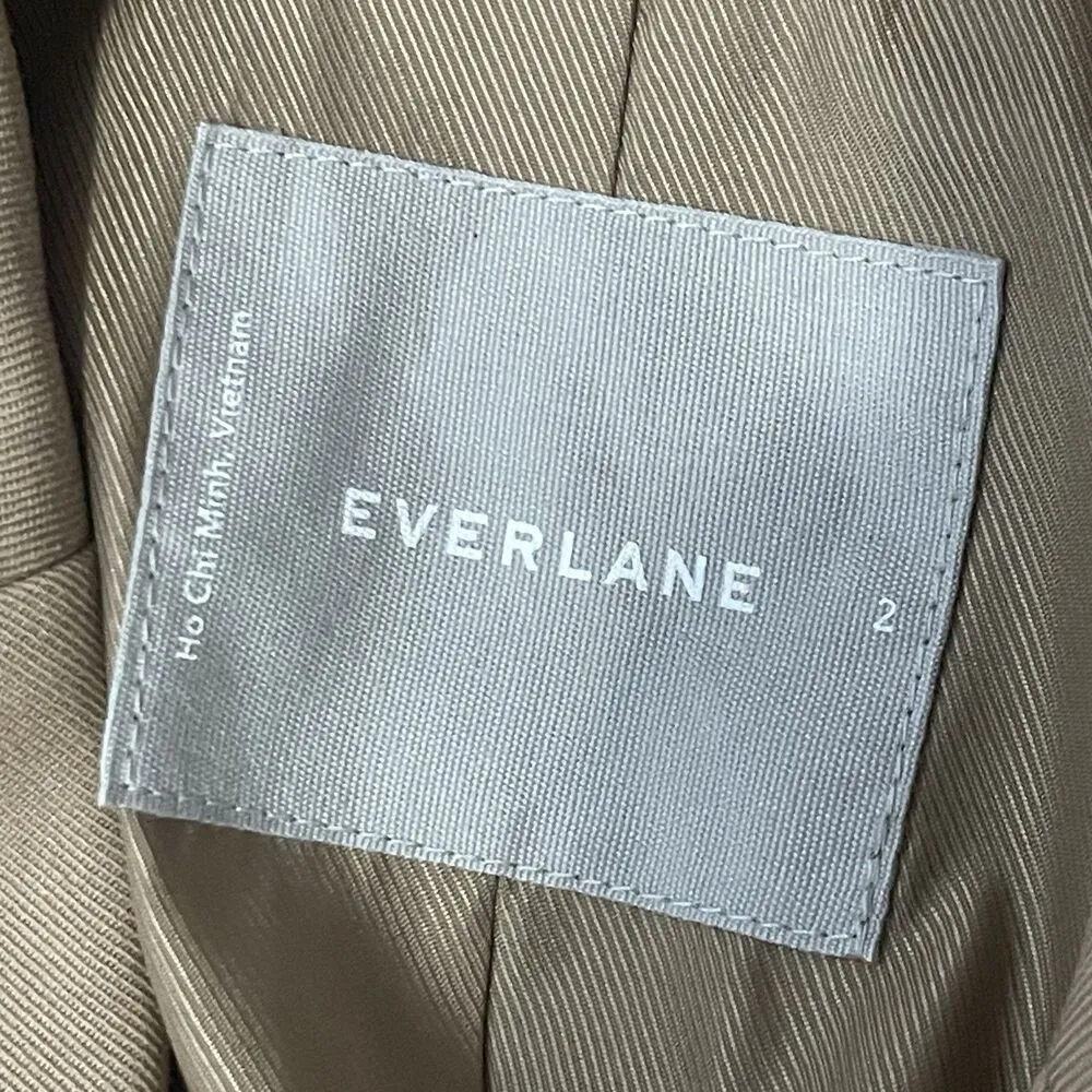 EVERLANE The 80's Oversized Blazer Size 2 Khaki NEW‎ Preppy Modern Casual Career - Image 6