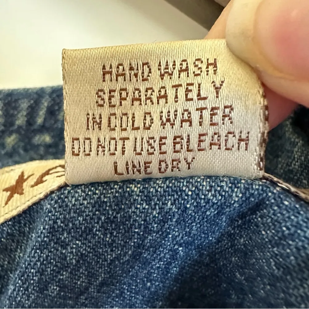 AMI vintage blue denim floral embroidered midi sleeveless dress Women’s L Size L - Image 9