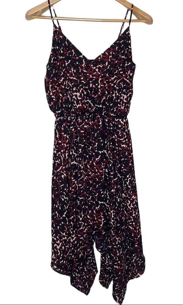 Peyton Jensen Colton leopard asymmetrical hem dress in rust black combo size XS - Image 21