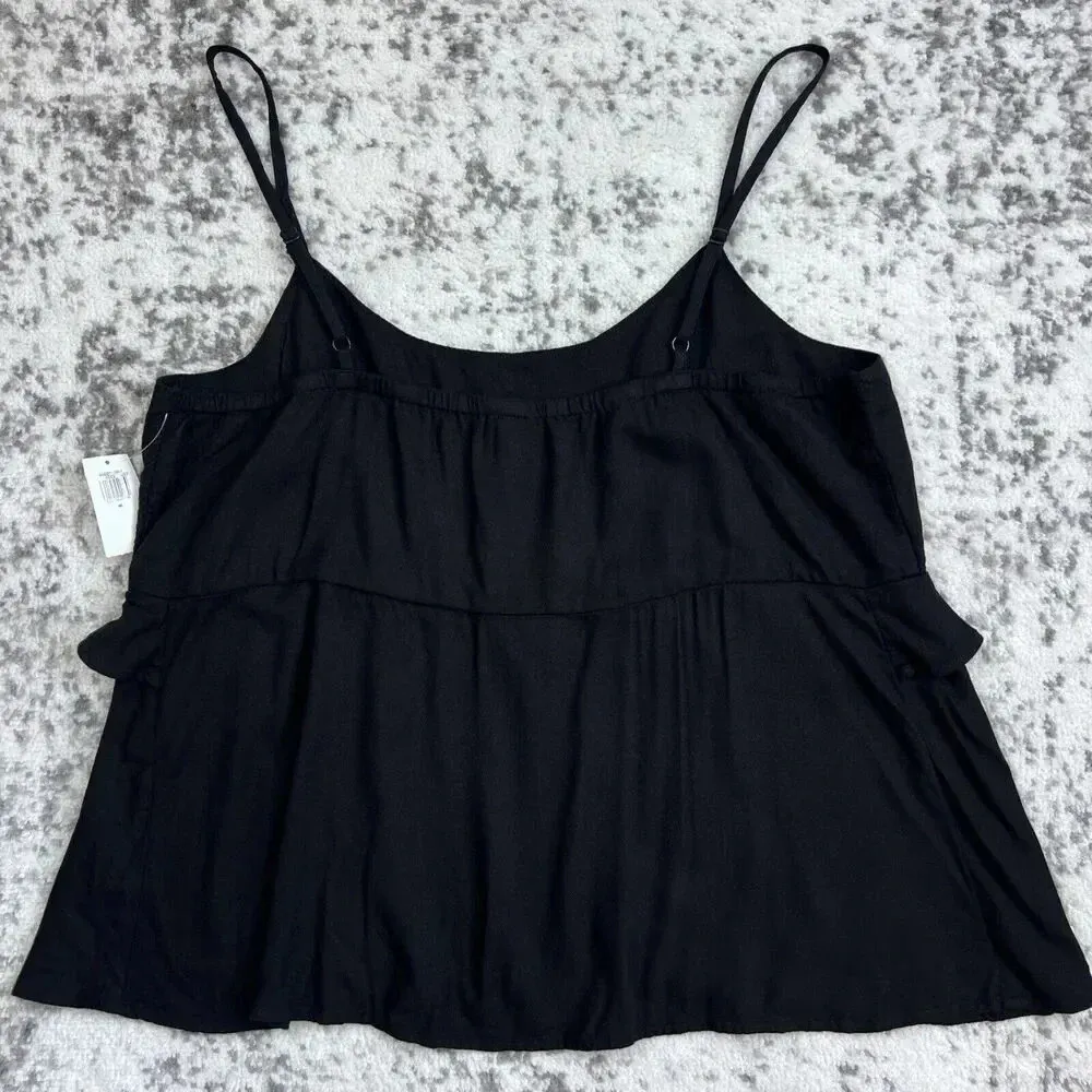 Layered Frill Cami Tank Top Black Size Medium NWT - Image 5