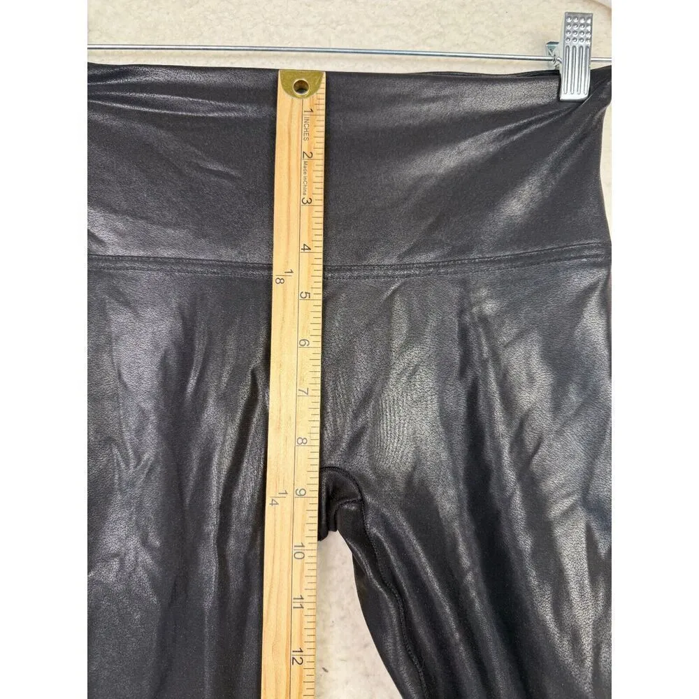3 Pack Spanx Black Faux Leather Jeans Perfect Fit Capri‎ Pants High Rise Size M - Image 4
