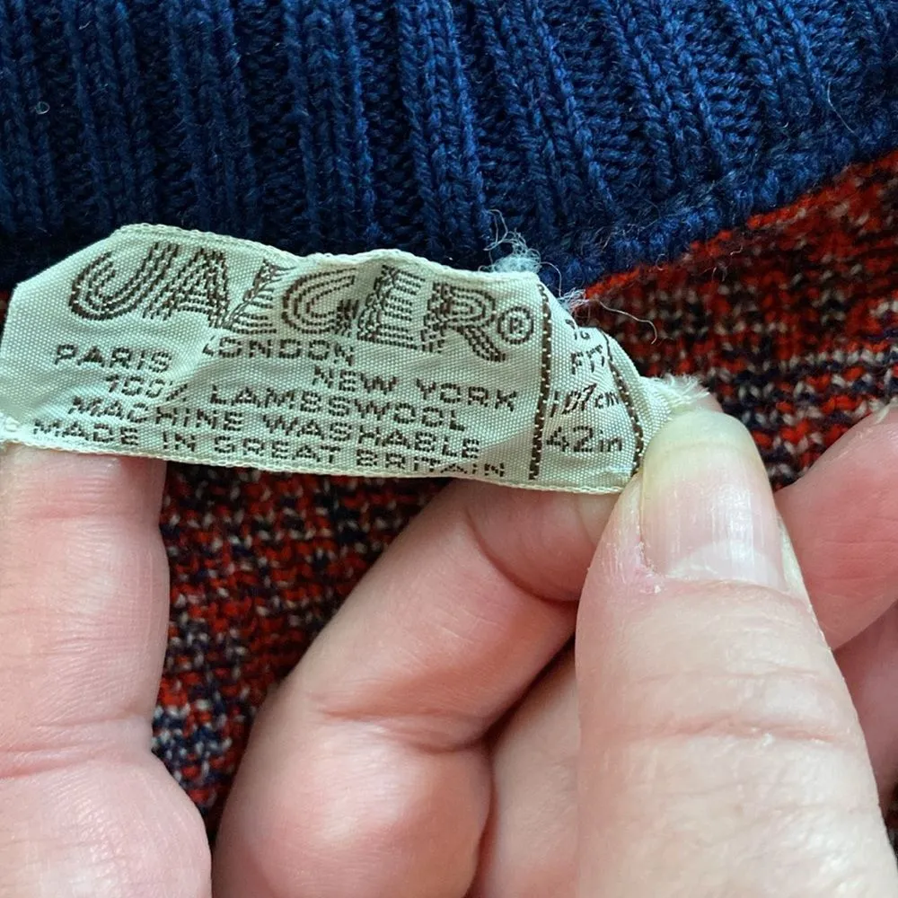 Vintage jaeger lambswool sweater. Size M Blue Size M - Image 2