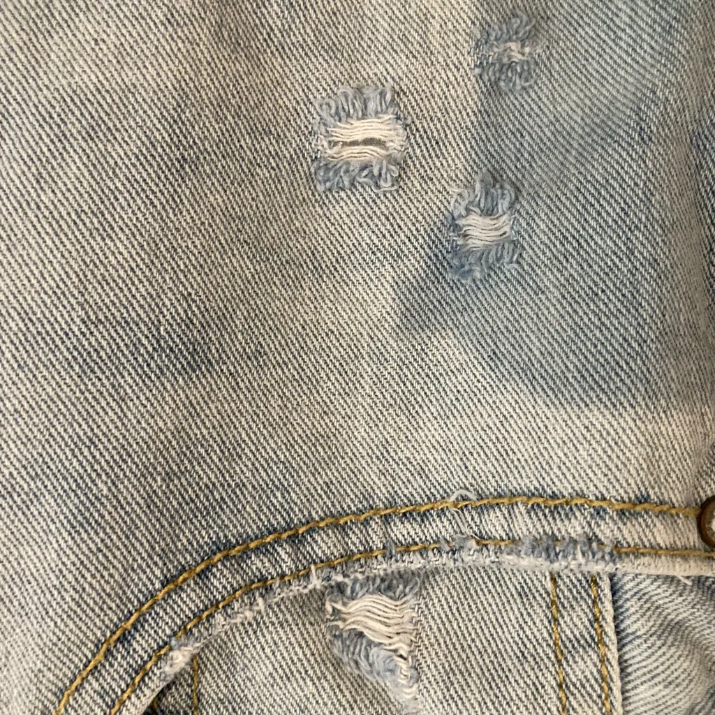 Free People Lace Trim Jean Shorts | Light Wash Festival Denim | Size 28 - Image 5