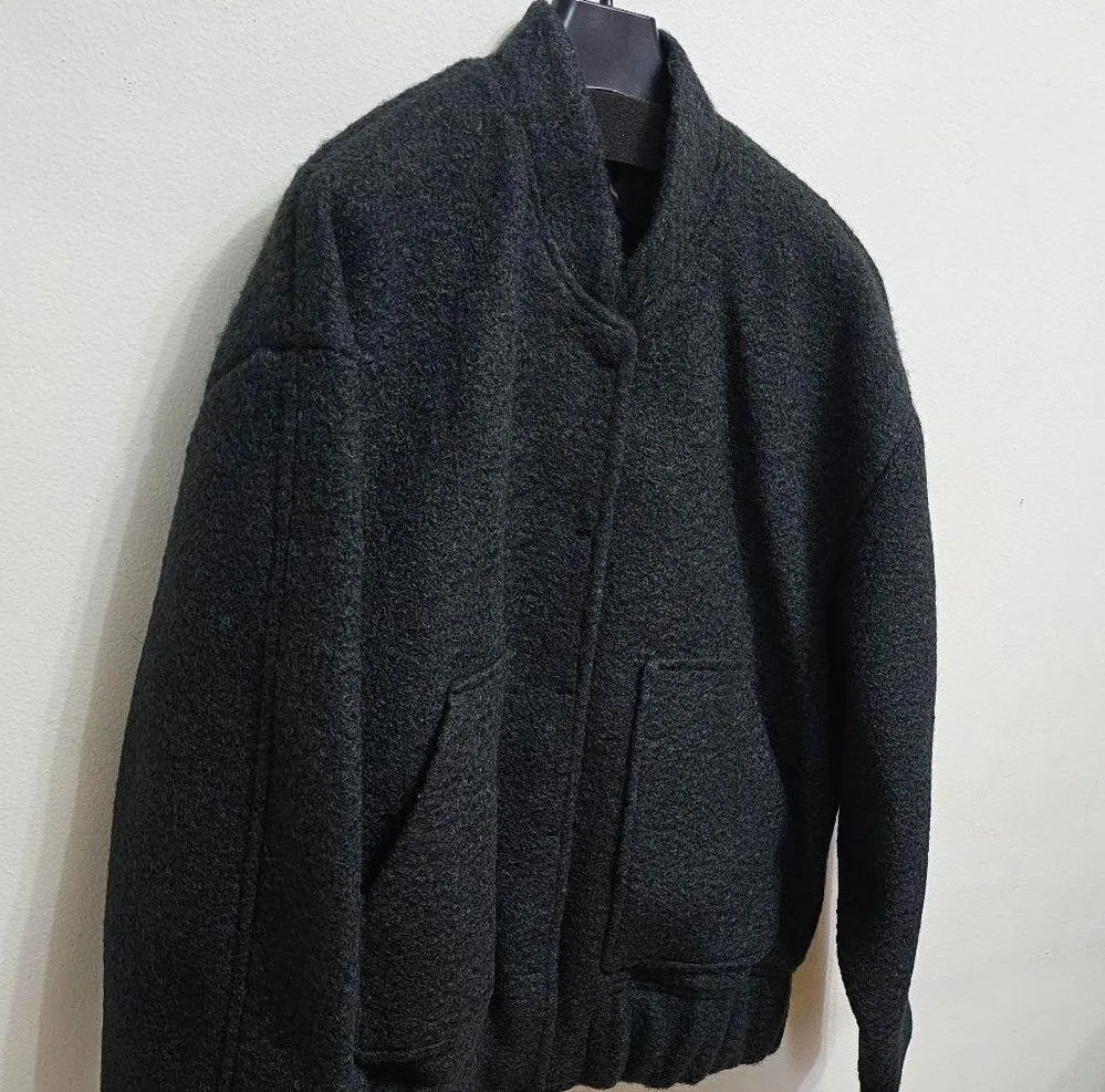 Mango Oversize Bomber Jacket Sugar Women Size XS 57065988 Black - Image 6