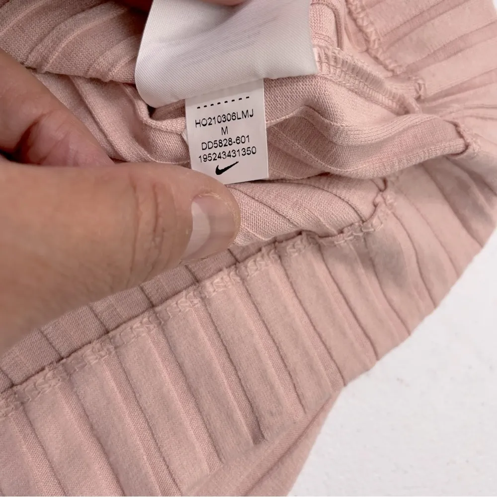 Nike Yoga Top Womens M Pink Luxe Ribbed Cover Up Long Sleeve Workout NEW - Image 11