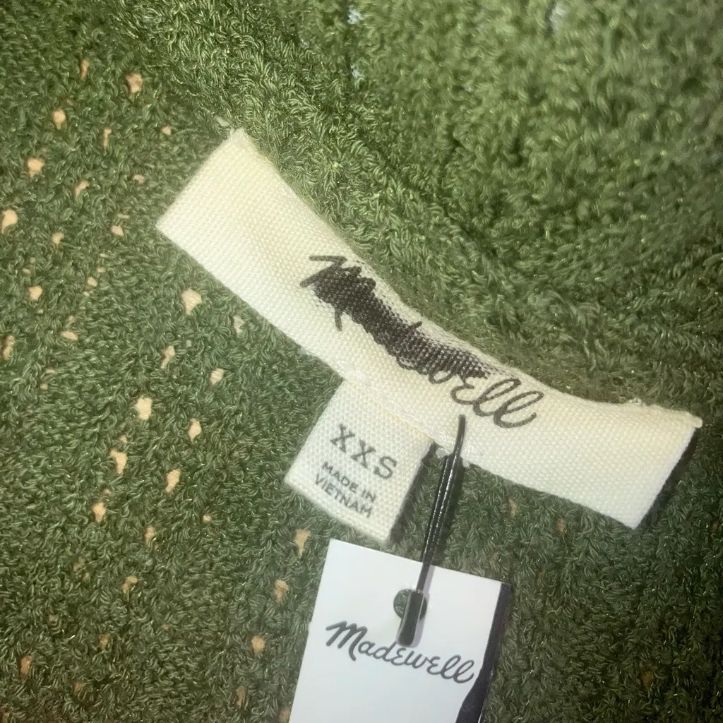 Madewell Womens Green Crochet-Knit V-Neck Sweater Vest - Image 5