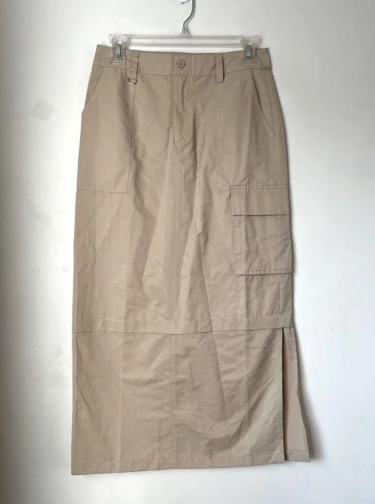 Taytum Beige Cargo Midi Skirt 4 - Image 7