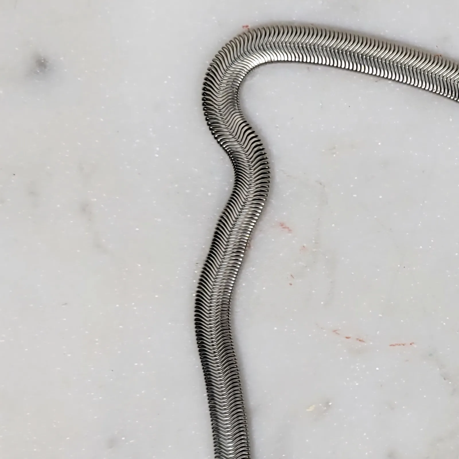 Chico's Statement Necklace White Silver Chunky Beads Snake Chain Modern - Image 11