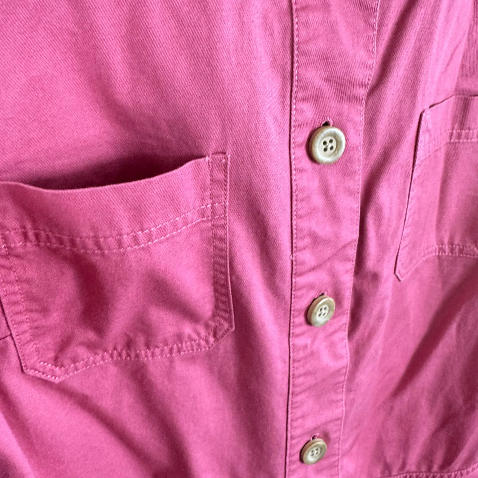 D & Co. 100% Cotton Pink Collared Peplum Button Up Lightweight Shacket Size M Size M - Image 5