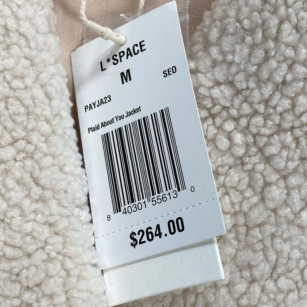 L*Space Jacket Womens M Stripe‎ Plaid About You Seashore Oasis Pink gorpcore - Image 5