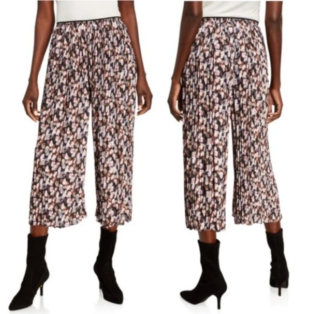 NEW Vince Micro Painted Floral Pleated Culotte, Size L New w/Tag Retail $365 - Image 11
