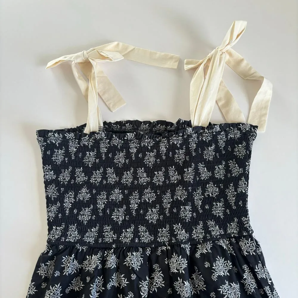 Francesca’s Miami Thalia Smocked Tie Strap Tiered Midi Dress Women’s Size Medium - Image 9