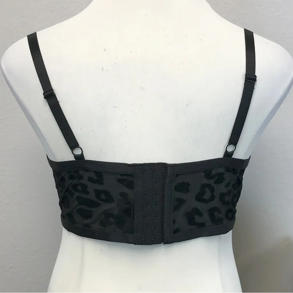 Torrid Mesh Flocked Leopard Longline Unlined Underwire Bralette - Size 14/16 (1) - Image 4