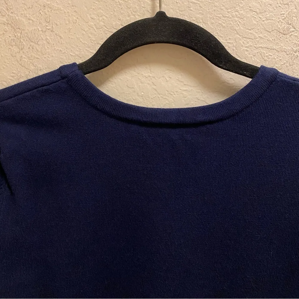 Milly Navy Blue Cutout Flare Sleeve Pullover Sweater Size M - Image 12