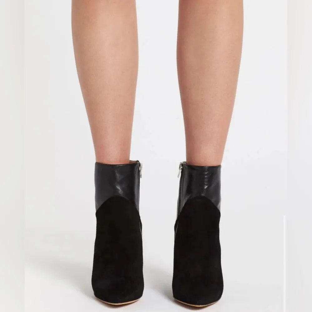 IRO Black Heeled Boots with Cone Heel and Asymmetrical Cut - Image 11