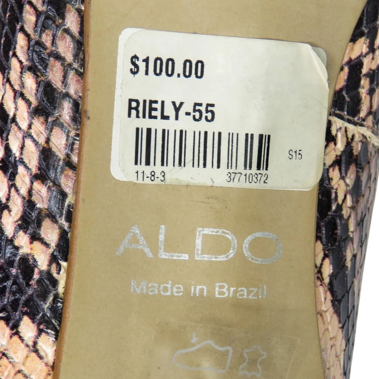 Aldo Riely-55 Snake Print Python Stiletto Heels 7.5 Pointed Heel Pumps Leather - Image 8