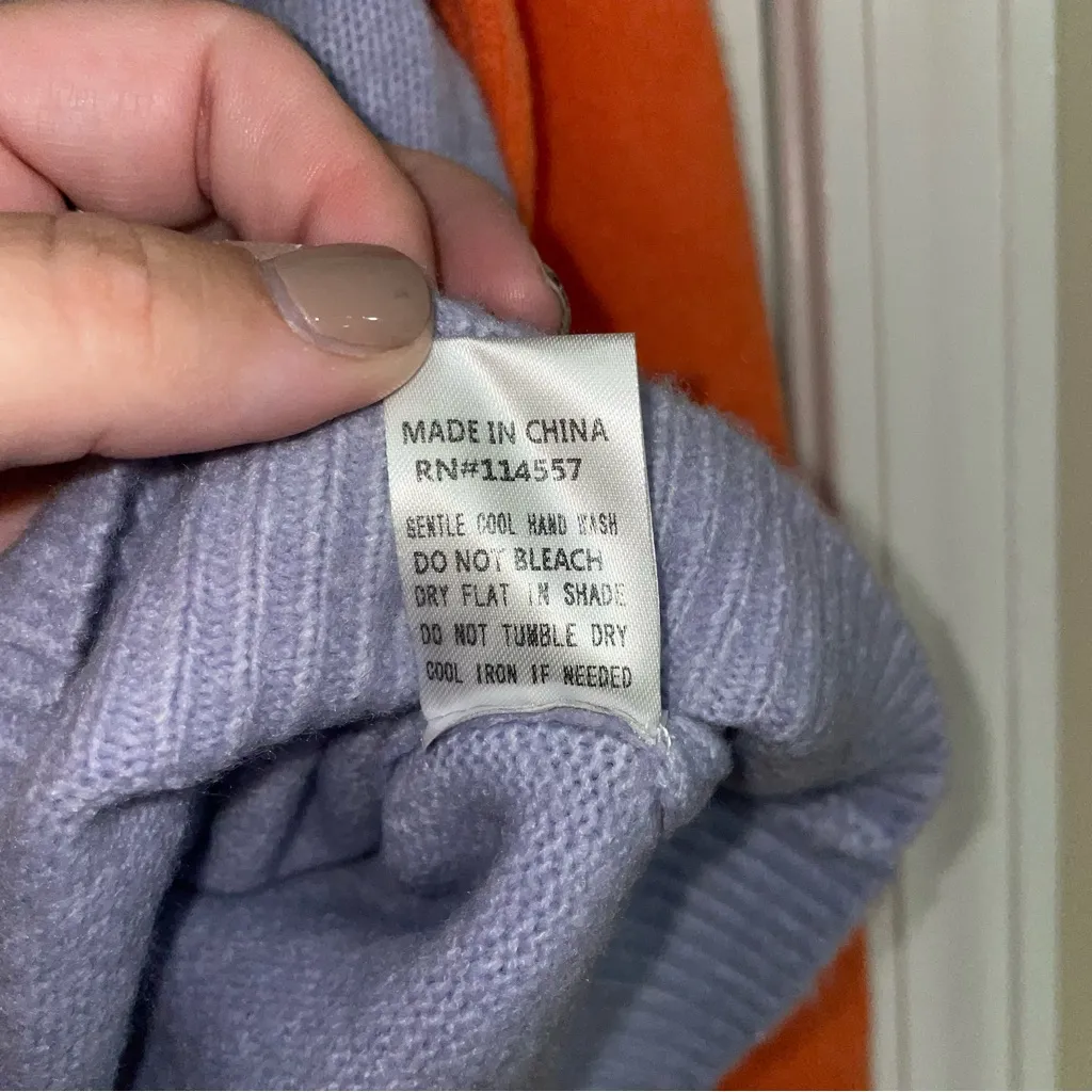 THML  Orange and Purple Colorblock Sweater size small - Image 4