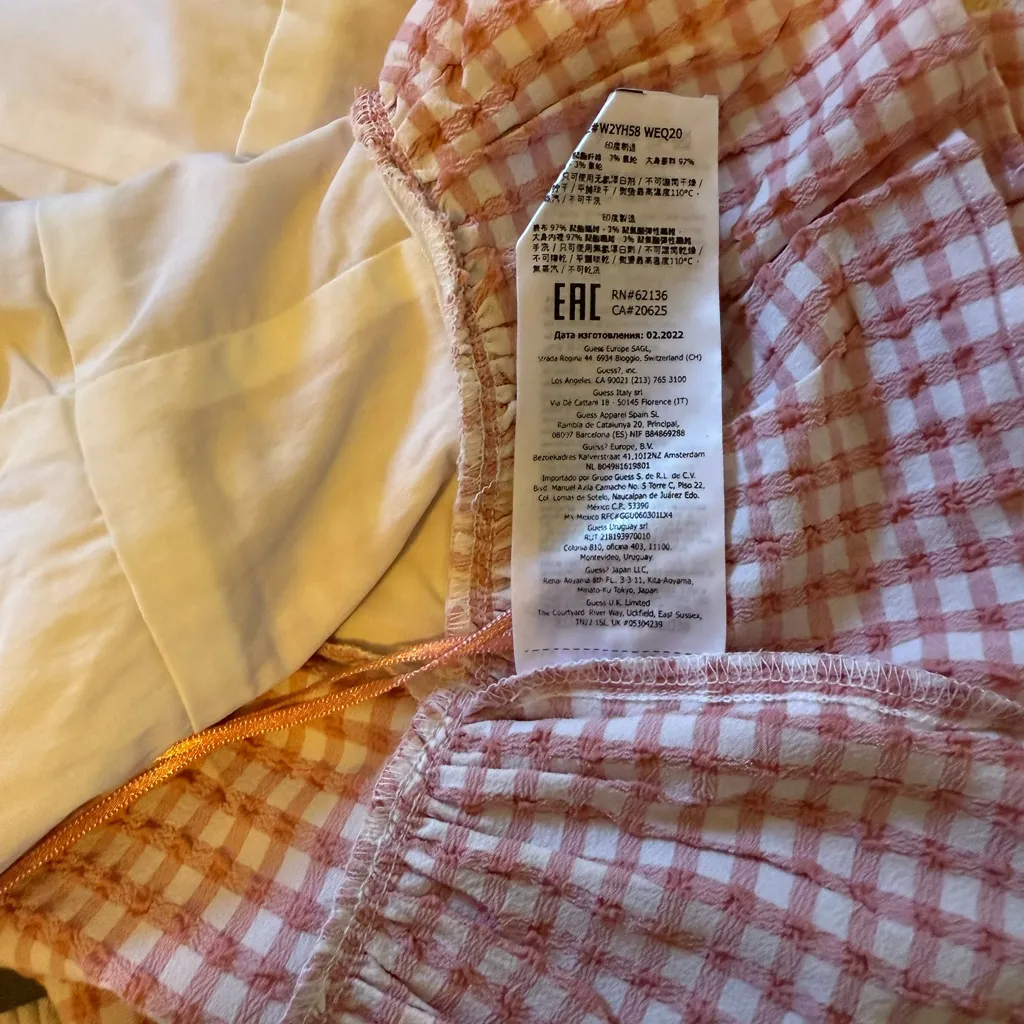 Guess  orange Checkered Blouse - Image 9