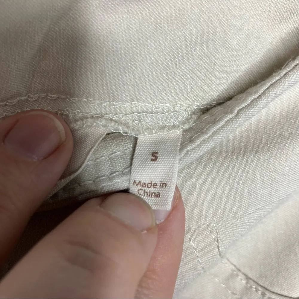 Soft Surroundings skinny pants tan cream‎ size small - Image 4