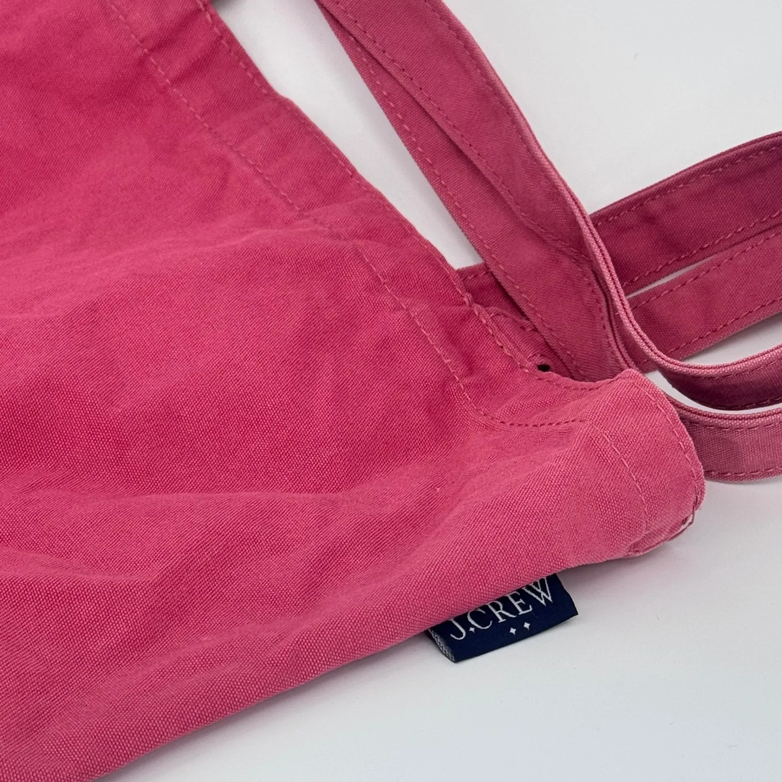 J. Crew Pink Canvas Tote Bag Beach Travel Everyday Casual Nautical Logo - Image 2