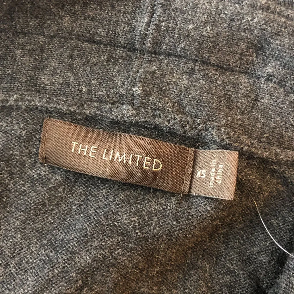 The Limited Womens Cardigan Sweater Ruffle Open Front Cotton Blend Gray XS - Image 3