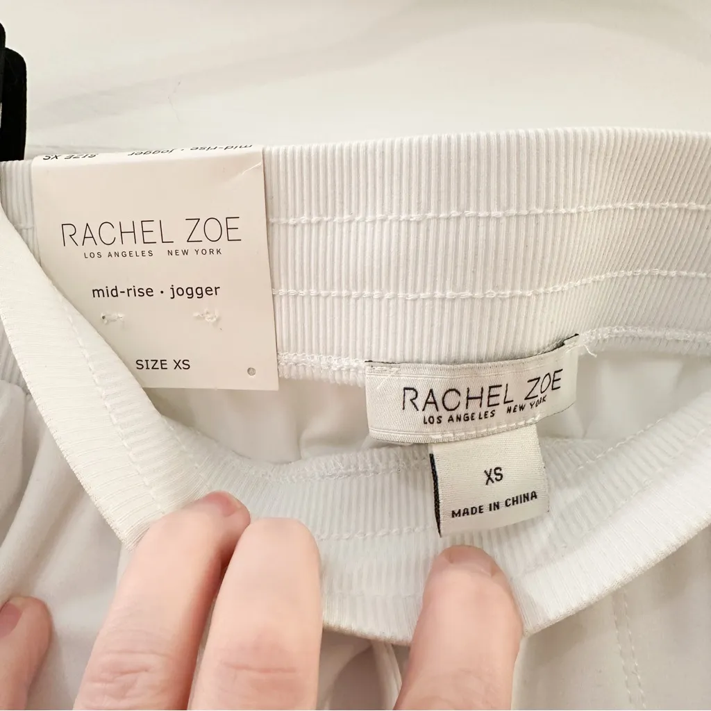 NWT Rachel Zoe Mid Rise Jogger Pants Stretchy Athleisure White sz XS - Image 4